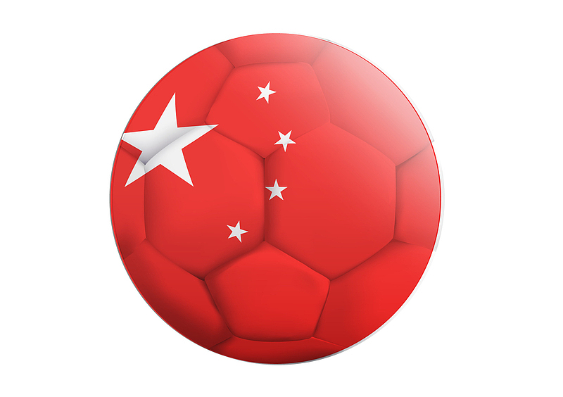 世界杯足球比赛风格足球中国插画