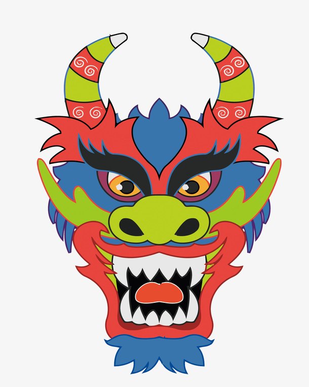 矢量近代中国风龙头