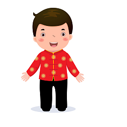 穿唐装的男孩人物