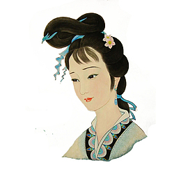 手绘水墨中国风林黛玉头像插画免