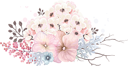鲜花中国风式构图
