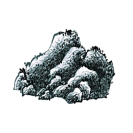 中国风抽象山水淡墨干墨绘画