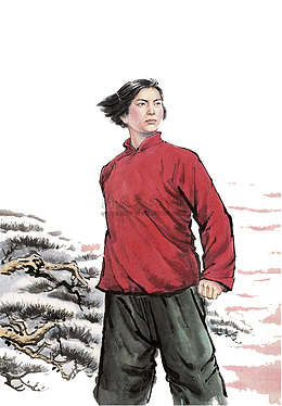 彩绘刘胡兰图案