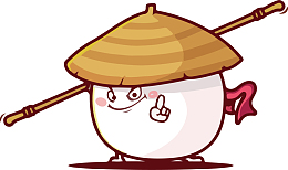 手绘会功夫的馒头人