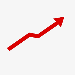 中国风红色的上涨的箭头png