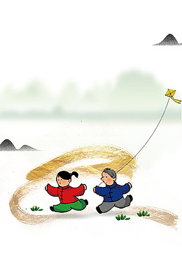 简约中国二十四节气清明背景