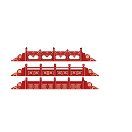 红色中式护栏
