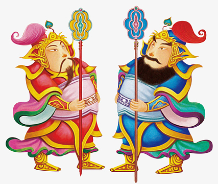 卡通鼠年门神年画psdpng手绘鼠年门神元素psdpng手绘鼠年门神年画ai