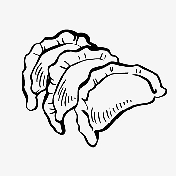 手绘卡通中国传统食物饺子