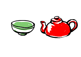手绘中国传统食物矢量图