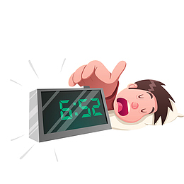 矢量手绘闹钟响了