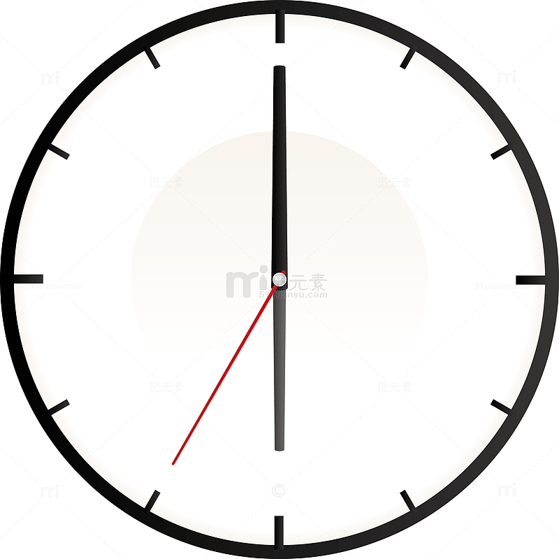 6点钟的时钟素材图