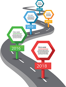 灰色公路时间轴图表