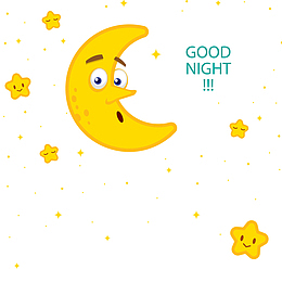 创意卡通月亮和星星矢量