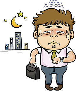 上班迟到的男人免抠图