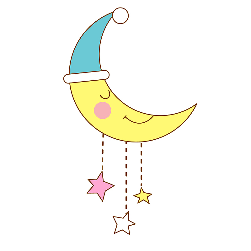 卡通睡觉的月亮设计