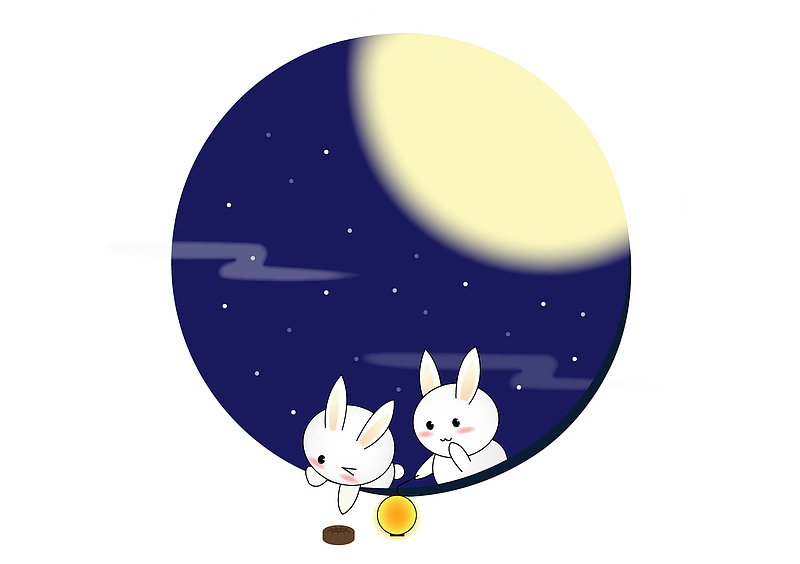 中秋月亮月兔海报装饰