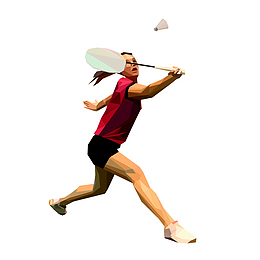 创意女子羽毛球员设计