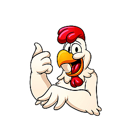 卡通比赞手势的鸡素材