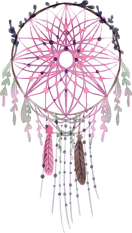 粉红手绘羽毛挂饰