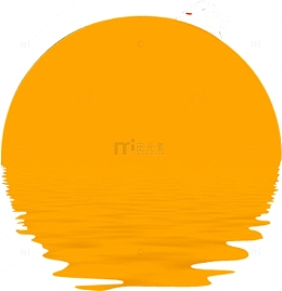 月亮和水中的倒影