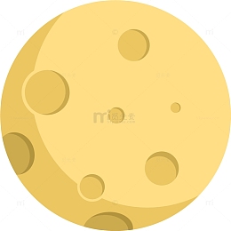 黄色卡通宇宙月球