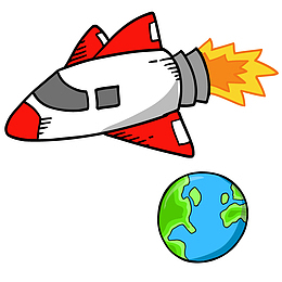 世界航空日卡通宇宙飞船素材