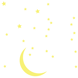 黄色卡通手绘星星月亮