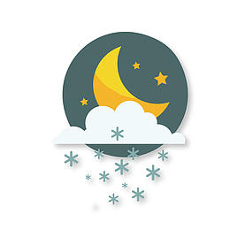 夜晚月亮下雪装饰