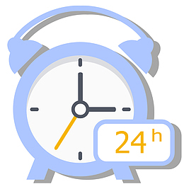 蓝色闹钟矢量插画