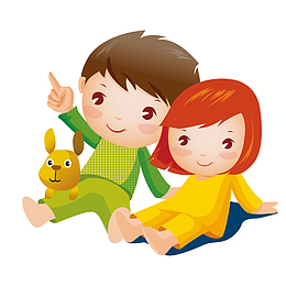 看月亮的孩子人物设计矢量图