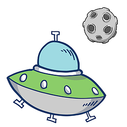 卡通世界航空日宇宙飞碟素材