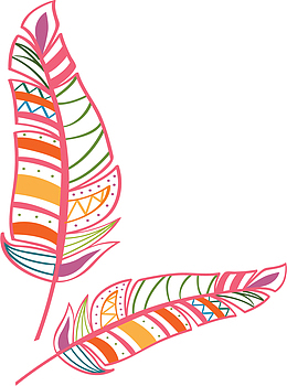 卡通粉红色浪漫羽毛