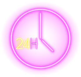 紫色24小时时钟