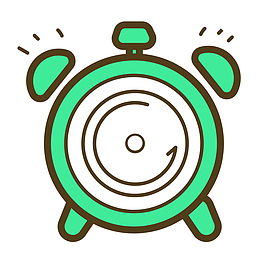 绿色手绘圆弧钟表元素