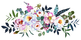 手绘水彩花草花簇