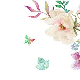 手绘植物粉红色花朵素材