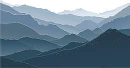 矢量图中国水墨大山