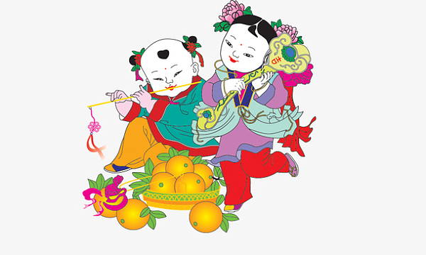 金童玉女年画娃娃