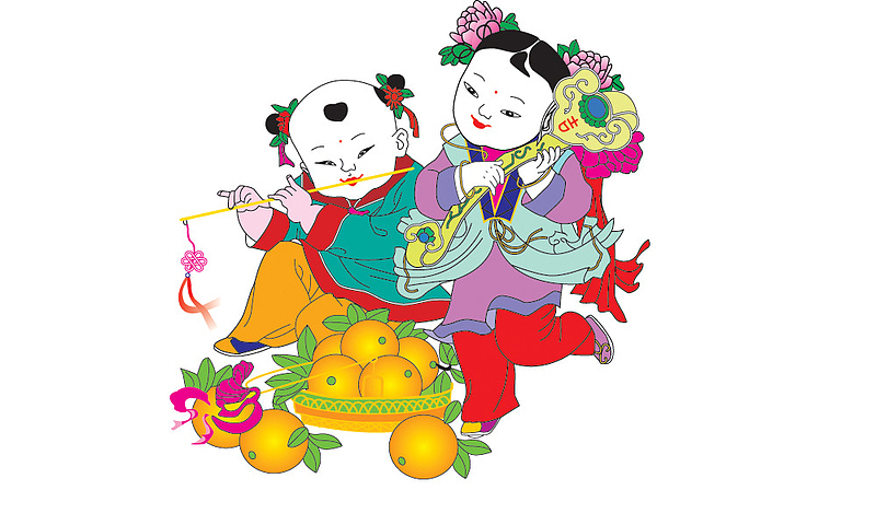金童玉女年画娃娃