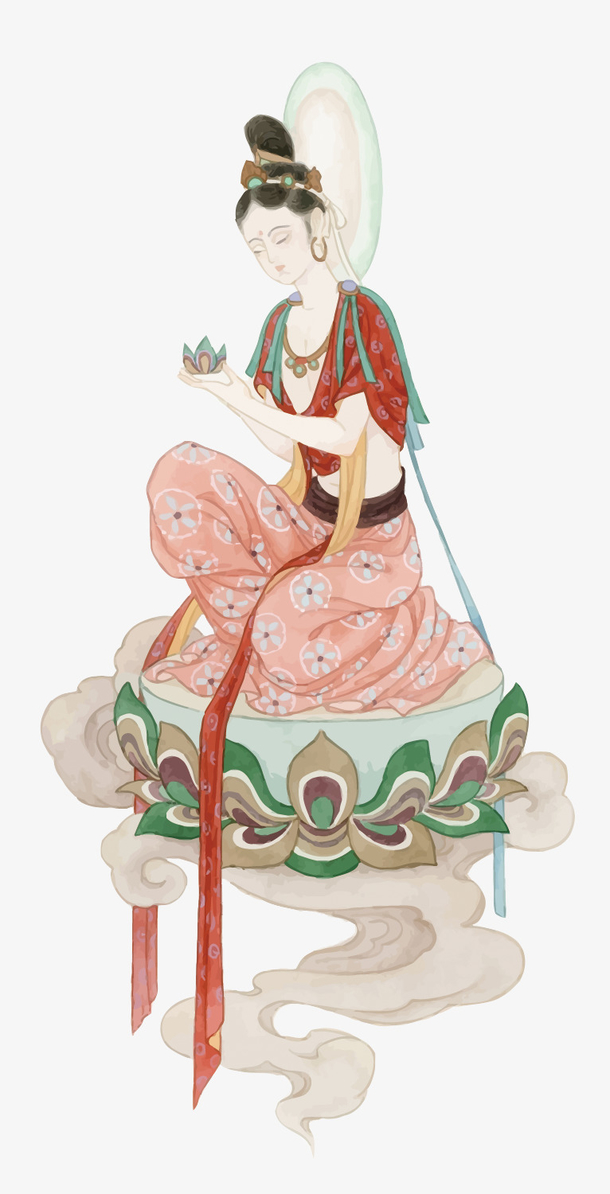 矢量中国风神仙画像