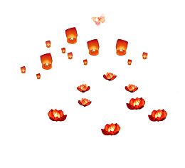 中元节河灯与孔明灯主题设计