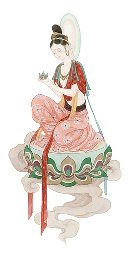 矢量中国风神仙画像
