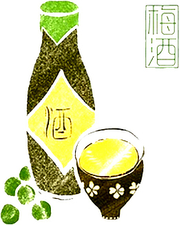 手绘白酒中国风梅子酒