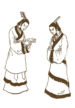 中国风古代服饰绘画