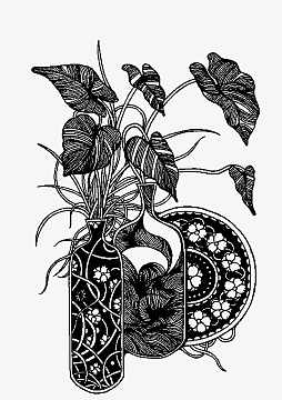 中国风黑白静物png