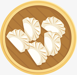 aipng中华面点蒸笼蒸饺pngpng卡通饺子pngpng一屉柳叶蒸饺pngpng彩色