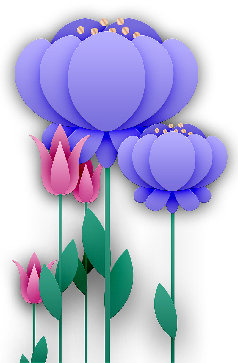 传统节日中国风剪纸花卉装饰图案