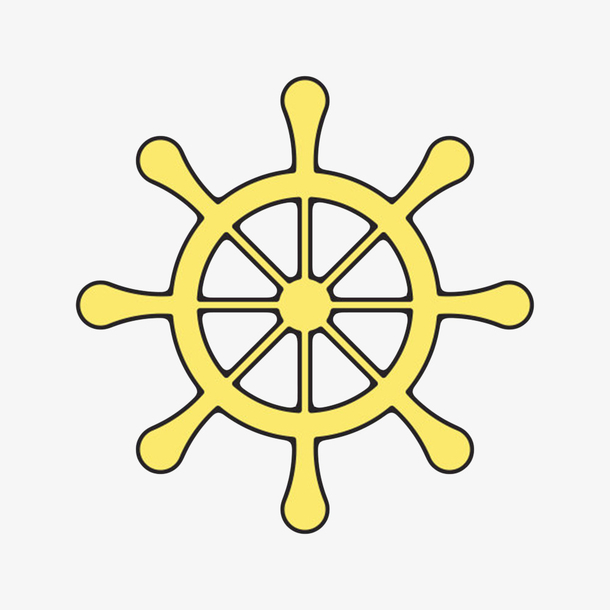黄色控制方向的简单的舵盘图案