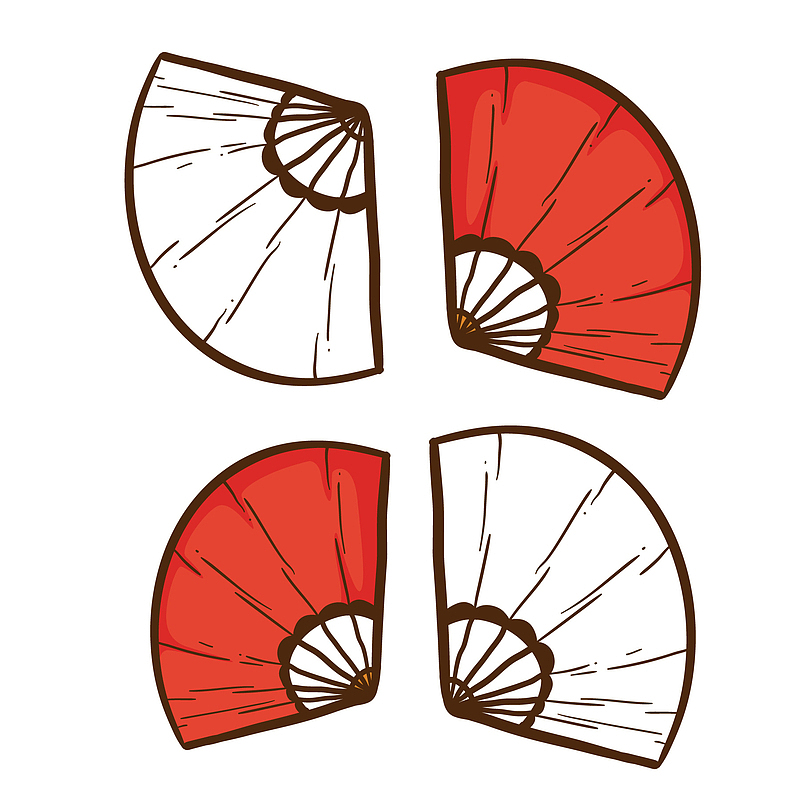 手绘中国风扇子设计